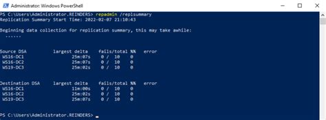 check ad replication health powershell.